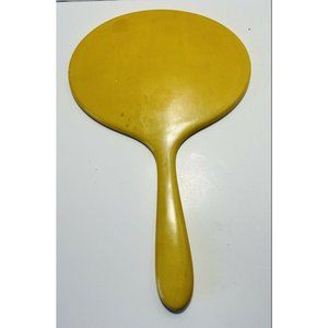 Vintage Art Deco DUBERRY? Oval Ivory Pyralin Celluloid Handheld Beveled Mirror